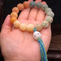 Wrist Mala, Bodhi Root, Lotus, folk style & Unisex, 12-13mm Approx 8 Inch 