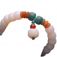 Wrist Mala, White Bodhi, Pumpkin, fashion jewelry & Unisex Approx 7.5 Inch 