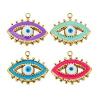 Moda Mal Ojo Pendiente, acero inoxidable 304, Recubrimiento iónico al vacío, Joyería & Bricolaje & patrón de malvado de ojo & para mujer & esmalte, más colores para la opción, 18.5x15mm, 5PCs/Bolsa, Vendido por Bolsa