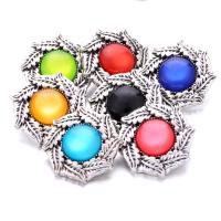 alliage de zinc Bouton de Chunk bracelet fermoir, avec plastique, Plaqué de couleur d'argent, bijoux de mode & DIY, plus de couleurs à choisir Vendu par PC