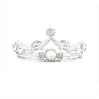 Bridal Tiaras, Zinc Alloy, with Plastic Pearl, silver color plated, fashion jewelry & for woman & with rhinestone, silver color 