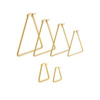 Boucles d'oreilles en acier titane, triangle, Placage de couleur d'or, bijoux de mode & normes différentes pour le choix & pour femme, Vendu par paire