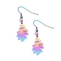 Boucles d'oreilles en acier titane, feuille, bijoux de mode & pour femme  23mm, Vendu par paire