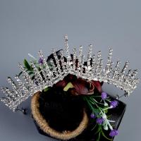 Bridal Tiaras, Zinc Alloy, silver color plated, fashion jewelry & for woman & with rhinestone, silver color 