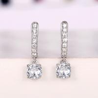 Cubic Zirconia Micro Pave Brass Earring, fashion jewelry & micro pave cubic zirconia & for woman 