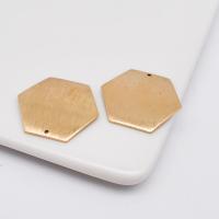 Brass Jewelry Pendants, Hexagon, polished, Corrosion-Resistant & fashion jewelry & DIY, original color 