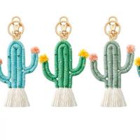 bijoux de porte-clés en Alliage de zinc, avec Fil de coton & Pierre naturelle, Opuntia Stricta, Placage, bijoux de mode, plus de couleurs à choisir Vendu par PC