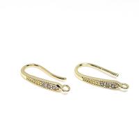 Brass Hook Earwire, 14K gold-filled, fashion jewelry & DIY & micro pave cubic zirconia & for woman, golden, nickel, lead & cadmium free 