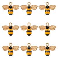 Zinc Alloy Enamel Pendants, Bee, gold color plated, fashion jewelry & DIY & for woman nickel, lead & cadmium free 