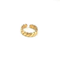 Anillo de dedo de acero Titanium de, Partículas de acero, chapado en oro real, diverso tamaño para la opción & diferentes estilos para la opción & para mujer, tamaño:6-8, Vendido por UD