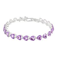 Zinc Alloy Rhinestone Bracelets, fashion jewelry & for woman & with rhinestone Approx 19 cm 