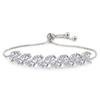 Cubic Zirconia Micro Pave Brass Bracelet, Leaf, plated, adjustable & micro pave cubic zirconia & for woman 9mm Approx 30 cm 