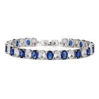 Cubic Zirconia Micro Pave Brass Bracelet, platinum color plated, micro pave cubic zirconia & for woman, 7mm .5 cm 