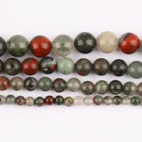 Single Gemstone Beads, African Bloodstone, Round, polished, DIY Approx 37 cm 