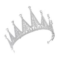 Bridal Tiaras, Zinc Alloy, with Crystal, silver color plated, fashion jewelry & for woman & with rhinestone, silver color, Inner Approx 150mm cm 