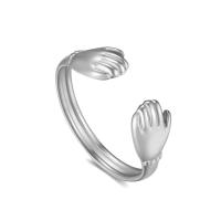 Edelstahl Fingerring, 316 L Edelstahl, Hand, Vakuum-Ionen-Beschichtung, Einstellbar & Modeschmuck & für Frau, keine, inner diameter:17~21mm, verkauft von PC