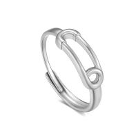 Stainless Steel Finger Ring, 316L Stainless Steel, Safety Pin, Vacuum Ion Plating, Adjustable & fashion jewelry & for woman & hollow inner ~21mm 