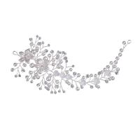 Headband, Zinc Alloy, with Crystal & Plastic Pearl, fashion jewelry & for woman, white 