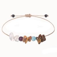 Gemstone Bracelets, Wax Cord, with Gemstone, 12 Signs of the Zodiac, adjustable & for woman Approx 15-30 cm 