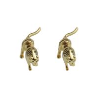 Messing Ohrstecker, Tiger, goldfarben plattiert, Modeschmuck & für Frau, 25mm, verkauft von Paar