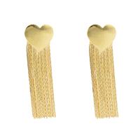 Fashion Fringe Earrings, Messing, Herz, goldfarben plattiert, Modeschmuck & für Frau, 64x19x1mm, verkauft von Paar