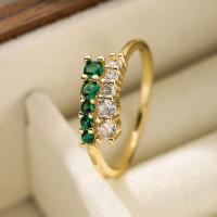 Cubic Zircon Brass Finger Ring, plated, fashion jewelry & micro pave cubic zirconia, golden, inner .7 ~1.9cm 