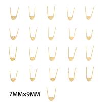 Edelstahl Schmuck Halskette, 304 Edelstahl, Herz, plattiert, Modeschmuck & verschiedene Muster für Wahl, goldfarben, 7x9x4mm, Länge:467 Millimeter, verkauft von PC