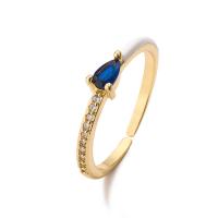 Cubic Zircon Brass Finger Ring, plated, fashion jewelry & micro pave cubic zirconia & enamel inner .7 ~1.9cm 