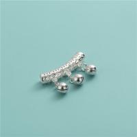 argent sterling 925 perles tube incurvé, cloche, DIY, argent Environ 3.7mm, Vendu par PC