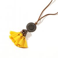 Fashion Fringe Necklace, Zinc Alloy, with Polyester Yarns, fashion jewelry & for woman cm 