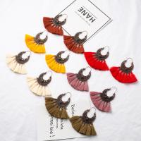 Fashion Tassel Earring, Zinc Alloy, with Polyester Yarns, plated, fashion jewelry & for woman & enamel 