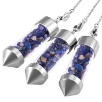 Gemstone Pendulum, with Zinc Alloy, polished, Natural & fashion jewelry, clear cm 