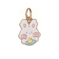 Zinc Alloy Animal Pendants, Rabbit, gold color plated, DIY & enamel, mixed colors 