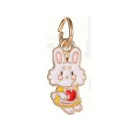 Zinc Alloy Animal Pendants, Rabbit, gold color plated, DIY & enamel, mixed colors 