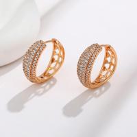 Zinc Alloy Leverback Earring, 18K gold plated, fashion jewelry & micro pave cubic zirconia & for woman 