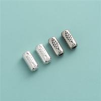 925 Sterling Silber Straight Tube, Quadratische Trommel, DIY, keine, 5x11mm, Bohrung:ca. 2.6mm, verkauft von PC