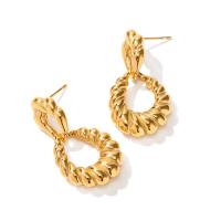 Stainless Steel Drop Earring, 304 Stainless Steel, Vacuum Ion Plating, fashion jewelry & for woman, golden 