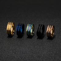 Anillo de dedo de acero Titanium de, Partículas de acero, chapado, Joyería & unisexo & diverso tamaño para la opción, más colores para la opción, Vendido por UD