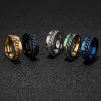 Anillo de dedo de acero Titanium de, Partículas de acero, chapado, Joyería & unisexo & diverso tamaño para la opción, más colores para la opción, Vendido por UD