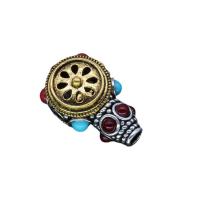 3 Holes Guru Beads, Zinc Alloy, plated, folk style & DIY, mixed colors 