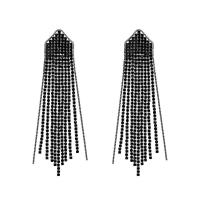 Fashion Fringe Earrings, Messing, plattiert, Modeschmuck & Micro pave Zirkonia, keine, 17x84mm, verkauft von Paar