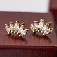 Cubic Zircon Brass Earring, plated, fashion jewelry & micro pave cubic zirconia 