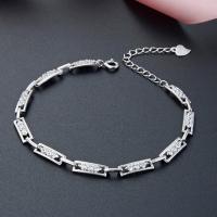 Zirkonia Zink-Legierung Armband, Zinklegierung, mit Verlängerungskettchen von 1.18inch, Modeschmuck & Micro pave Zirkonia & für Frau, 2mm, Länge:ca. 6.3 ZollInch, verkauft von PC