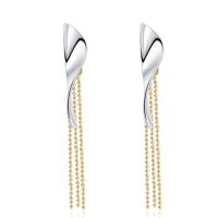 Fashion Fringe Earrings, Messing, plattiert, Modeschmuck & für Frau, 62mm, verkauft von Paar