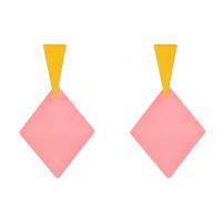 Iron Drop Earring, Rhombus, painted, fashion jewelry & for woman 