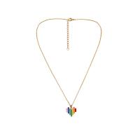 Enamel Zinc Alloy Necklace, with 1.97inch extender chain, Heart, KC gold color plated, fashion jewelry & for woman Approx 17.32 Inch 