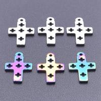 Stainless Steel Cross Pendants, 304 Stainless Steel, Vacuum Ion Plating, DIY & hollow 