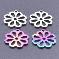 Stainless Steel Flower Pendant, 304 Stainless Steel, Vacuum Ion Plating, DIY & hollow 