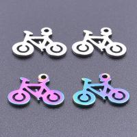 Edelstahl Anhänger, 304 Edelstahl, Fahrrad, Vakuum-Ionen-Beschichtung, DIY, keine, 11x14mm, verkauft von PC