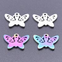 Stainless Steel Animal Pendants, 304 Stainless Steel, Butterfly, Vacuum Ion Plating, DIY 